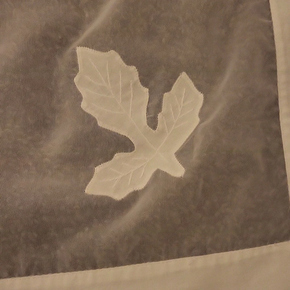Fall Tablecloth, 33.25 X 34.25, with fall, leaves on the four corners, sheer
